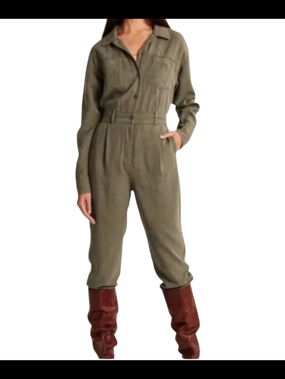 Abercrombie & Fitch Olive Green Utility Jumpsuit XS